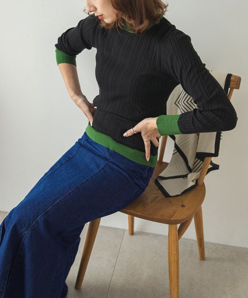 rectangle（レクタングル）の「デニムマーメイドスカート（スカート・レディース・ブラック/ブルー・FREE）」の5枚目の写真