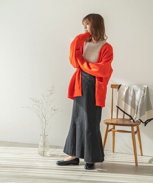 rectangle（レクタングル）の「デニムマーメイドスカート（スカート・レディース・ブラック/ブルー・FREE）」の3枚目の写真