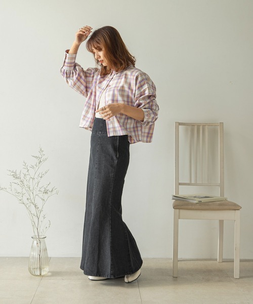 rectangle（レクタングル）の「デニムマーメイドスカート（スカート・レディース・ブラック/ブルー・FREE）」の19枚目の写真