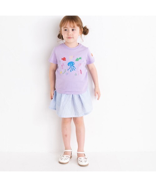 ami amie（アミアミ）の「アンダーザシーＴシャツ（Tシャツ/カットソー・キッズ・ホワイト/パープル・100cm/110cm/90cm/120cm）」の5枚目の写真