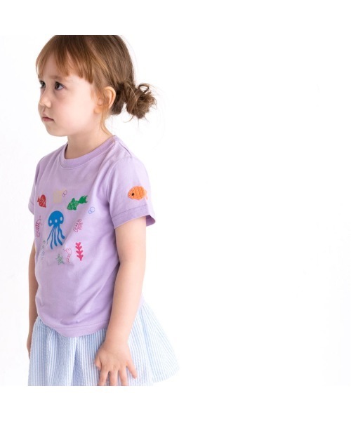 ami amie（アミアミ）の「アンダーザシーＴシャツ（Tシャツ/カットソー・キッズ・ホワイト/パープル・100cm/110cm/90cm/120cm）」の8枚目の写真