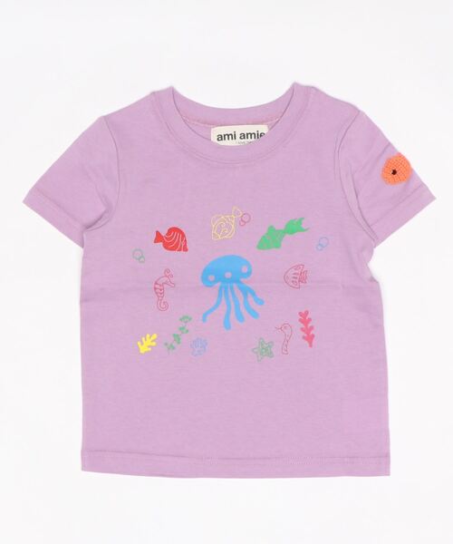 ami amie（アミアミ）の「アンダーザシーＴシャツ（Tシャツ/カットソー・キッズ・ホワイト/パープル・100cm/110cm/90cm/120cm）」の16枚目の写真