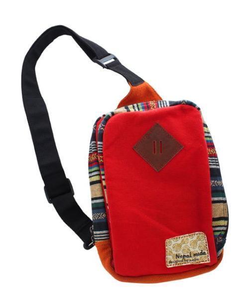 チャイハネ（チャイハネ）の「【チャイハネ】カラフルボーダーボディバッグ（ボディバッグ/ウエストポーチ・メンズ・グリーン/オフホワイト/イエロー/レッド/ライトグリーン/ブルー/マスタード/パープル・FREE）」の8枚目の写真