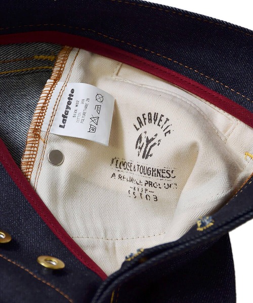 Lafayette（ラファイエット）の「LFYT ラファイエット [Lafayette] - 5ポケット ストレッチ デニム ロングパンツ スリムフィット スキニー [5 POCKET SELVAGE STRETCH DENIM PANTS SLIM FIT] LS221103（デニムパンツ・メンズ・インディゴブルー・32inch/34inch/36inch/38inch）」の3枚目の写真