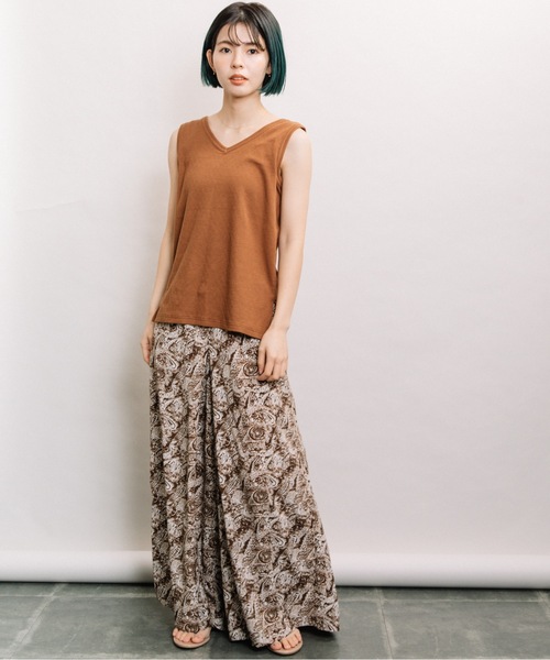 refinedworks(リファインドワークス)の「ペイズリー柄タックワイドPT(その他パンツ・レディース・ブラウン/ブラック・FREE)」の8枚目の写真