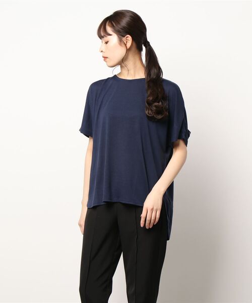 RANAN（ラナン）の「ひんやり！バックフリルカットソープルオーバー（Tシャツ/カットソー・レディース・オフホワイト/ブラック/ネイビー/ライトグレー・LL/M/L）」の15枚目の写真