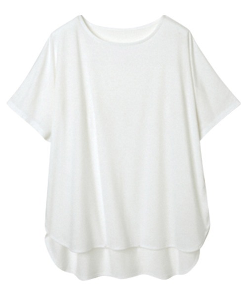 RANAN（ラナン）の「ひんやり！バックフリルカットソープルオーバー（Tシャツ/カットソー・レディース・オフホワイト/ブラック/ネイビー/ライトグレー・LL/M/L）」の9枚目の写真