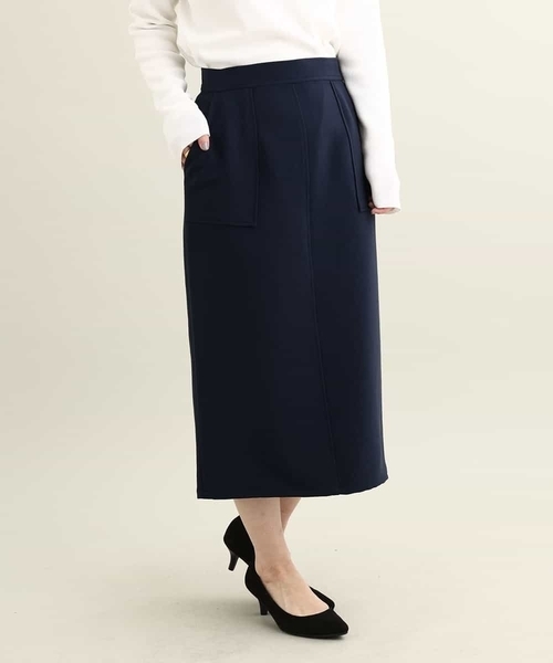 a.v.v（アーヴェヴェ）の「カノコストレッチナロースカート（スカート・レディース・アイボリー/ネイビー・34/36/38/40/42）」の18枚目の写真