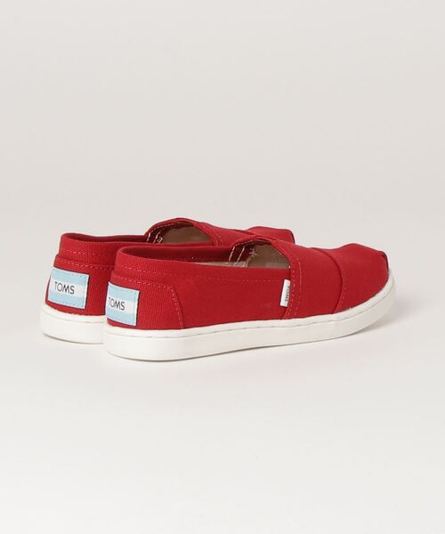 TOMS（トムス）の「レッド キャンバス ユース アルパルガータ（スリッポン・キッズ・レッド・19.5cm/18.5cm/21.5cm/20.5cm/19.0cm/21.0cm/20.0cm/18.0cm）」の2枚目の写真