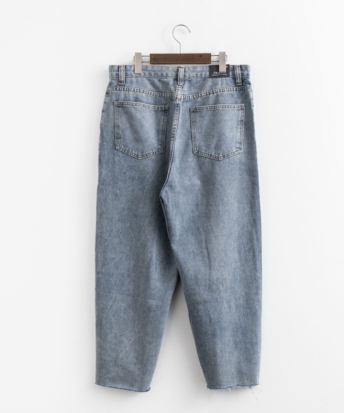 Ressaca（レサーカ）の「カットオフクロップドデニムパンツ ワイドストレートシルエット（デニムパンツ・メンズ・ブラック/ブルー・S/M/L/XL/XXL）」の8枚目の写真