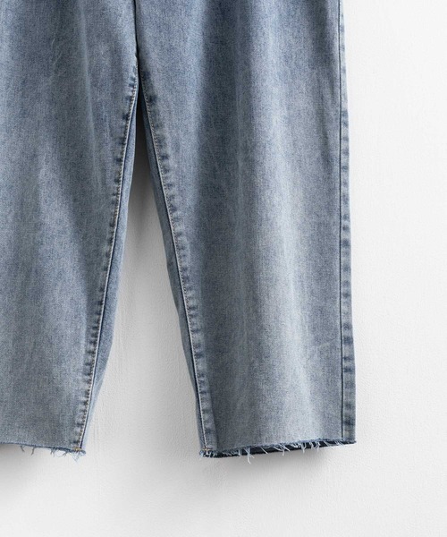 Ressaca（レサーカ）の「カットオフクロップドデニムパンツ ワイドストレートシルエット（デニムパンツ・メンズ・ブラック/ブルー・S/M/L/XL/XXL）」の13枚目の写真
