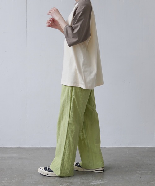 flaner（フラネ）の「Nylon color pants/ナイロンカラーパンツ（その他パンツ・レディース・ピンク/イエロー/グリーン・SMALL/MEDIUM/LARGE）」の8枚目の写真