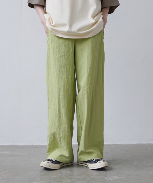 flaner（フラネ）の「Nylon color pants/ナイロンカラーパンツ（その他パンツ・レディース・ピンク/イエロー/グリーン・SMALL/MEDIUM/LARGE）」の4枚目の写真