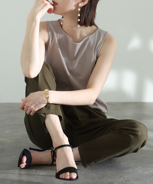 ElegChic（エレグシック）の「ストレッチツイルアンダーパンツ（チノパンツ・レディース・ブラック/ベージュ/カーキ・M/XXL/L/4L/XL）」の3枚目の写真