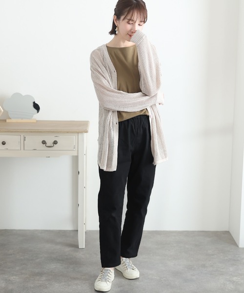 ElegChic（エレグシック）の「ストレッチツイルアンダーパンツ（チノパンツ・レディース・ブラック/ベージュ/カーキ・M/XXL/L/4L/XL）」の7枚目の写真
