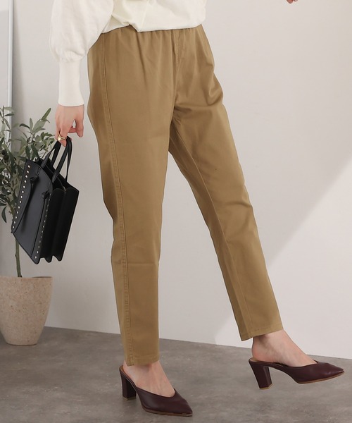 ElegChic（エレグシック）の「ストレッチツイルアンダーパンツ（チノパンツ・レディース・ブラック/ベージュ/カーキ・M/XXL/L/4L/XL）」の9枚目の写真