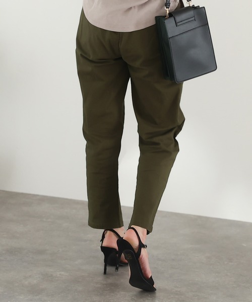 ElegChic（エレグシック）の「ストレッチツイルアンダーパンツ（チノパンツ・レディース・ブラック/ベージュ/カーキ・M/XXL/L/4L/XL）」の14枚目の写真