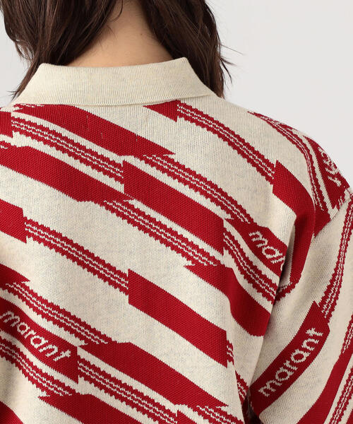 ISABEL MARANT（イザベルマラン）の「ISABEL MARANT ETOILE  ELBE ポロニットプルオーバー（ニット/セーター・レディース・レッド系その他/ブルー系その他3・36/34）」の9枚目の写真