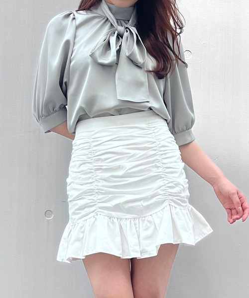 Crea titty&Co. PETIT(クレアティティーアンドコープチ)の「【Crea titty&Co.PETIT】フリルミニスカート(スカート・レディース・ホワイト/ブラック・MEDIUM/SMALL)」の1枚目の写真