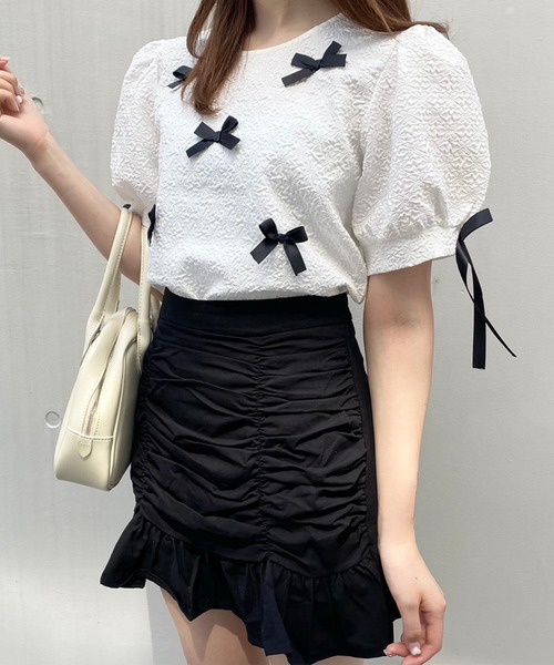 Crea titty&Co. PETIT(クレアティティーアンドコープチ)の「【Crea titty&Co.PETIT】フリルミニスカート(スカート・レディース・ホワイト/ブラック・MEDIUM/SMALL)」の2枚目の写真