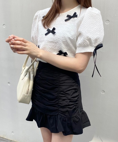 Crea titty&Co. PETIT(クレアティティーアンドコープチ)の「【Crea titty&Co.PETIT】フリルミニスカート(スカート・レディース・ホワイト/ブラック・MEDIUM/SMALL)」の8枚目の写真