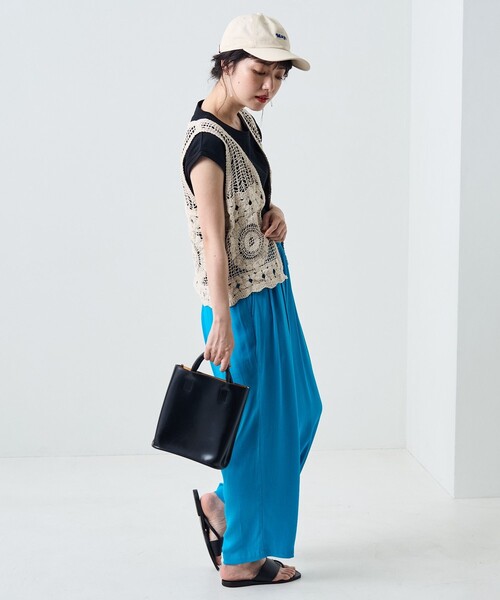 FREAK'S STORE（フリークスストア）の「クロシェ風ベスト半袖Tシャツセット（Tシャツ/カットソー・レディース・ブラック/オフホワイト/オレンジ・ﾌﾘ-）」の15枚目の写真