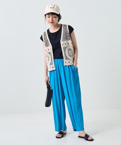 FREAK'S STORE（フリークスストア）の「クロシェ風ベスト半袖Tシャツセット（Tシャツ/カットソー・レディース・ブラック/オフホワイト/オレンジ・ﾌﾘ-）」の17枚目の写真