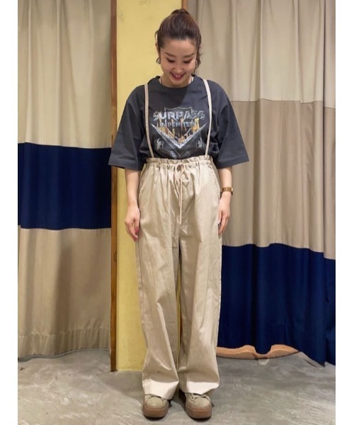 Samansa Mos2 blue（サマンサモスモスブルー）の「サス付イージーパンツ（その他パンツ・レディース・ベージュ/ライトベージュ/ブラック・ﾌﾘ-）」の9枚目の写真