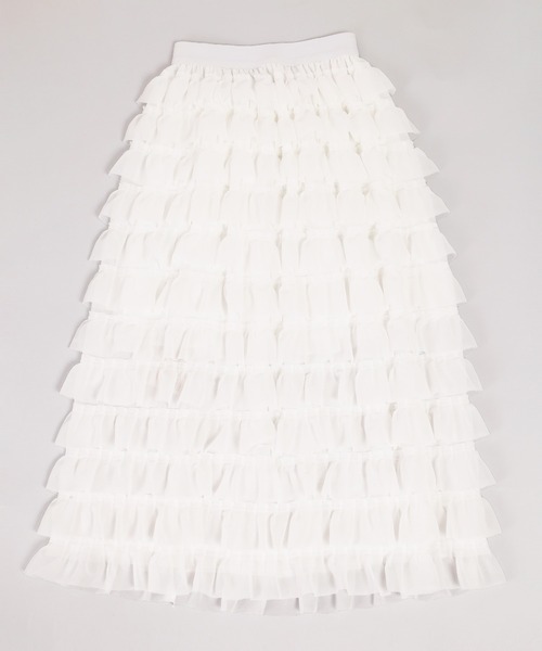 WC（ダブル シー）の「フリルロングスカート（スカート・レディース・ホワイト/ブラック・FREE）」の9枚目の写真