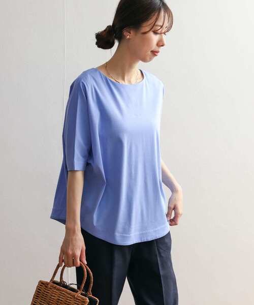 URBAN RESEARCH DOORS（アーバンリサーチドアーズ）の「バックタックドルマンカットソー（Tシャツ/カットソー・レディース・ブラック/オフホワイト/ブルー・MEDIUM）」の10枚目の写真