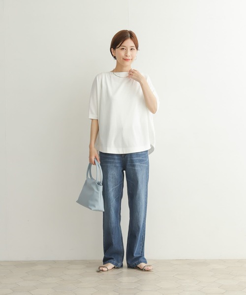 URBAN RESEARCH DOORS（アーバンリサーチドアーズ）の「バックタックドルマンカットソー（Tシャツ/カットソー・レディース・ブラック/オフホワイト/ブルー・MEDIUM）」の19枚目の写真