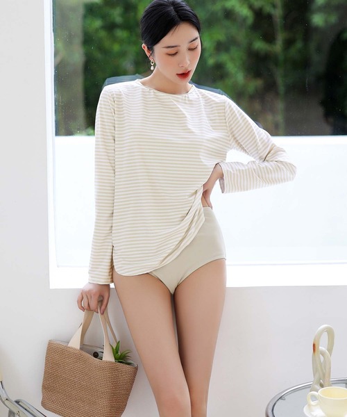 rady パレオビキニ水着　アイボリー　ボレロ付セットアップ　M ラッシュガード オシャレボ OSYAREVO 【ネット限定】ラッシュガード付き ビキニ