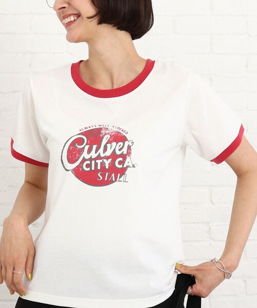 SHOO・LA・RUE（シューラルー）の「◆【S-L】リンガープリントTシャツ（Tシャツ/カットソー・レディース・グリーン/ピンク系・01/02/03）」の2枚目の写真