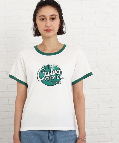 SHOO・LA・RUE（シューラルー）の「◆【S-L】リンガープリントTシャツ（Tシャツ/カットソー・レディース・グリーン/ピンク系・01/02/03）」の3枚目の写真