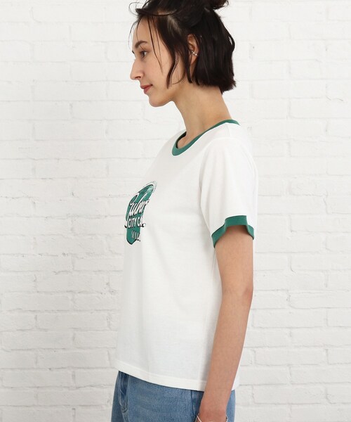 SHOO・LA・RUE（シューラルー）の「◆【S-L】リンガープリントTシャツ（Tシャツ/カットソー・レディース・グリーン/ピンク系・01/02/03）」の4枚目の写真