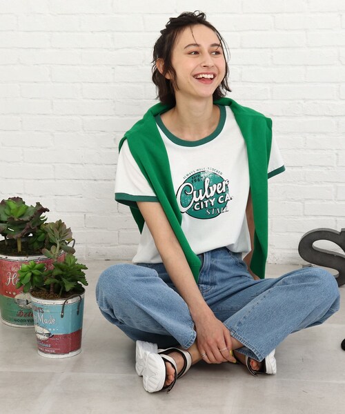 SHOO・LA・RUE（シューラルー）の「◆【S-L】リンガープリントTシャツ（Tシャツ/カットソー・レディース・グリーン/ピンク系・01/02/03）」の20枚目の写真