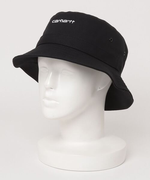 Carhartt WIP（カーハートダブリューアイピー）の「【0】【Carhartt/カーハート】ブランドネーム刺繍 キャンバス バケットハット/SCRIPT BUCKET HAT/帽子（ハット・レディース・ブラック/ミント・FREE）」の6枚目の写真
