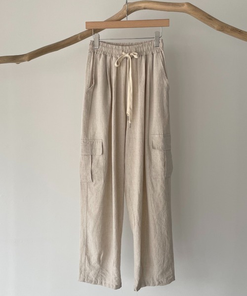 CANAL JEAN（キャナルジーン）の「choice_cnl(チョイス) リネンバルーンカーゴパンツ（カーゴパンツ・レディース・カーキ/オートミール・ONE SIZE）」の10枚目の写真