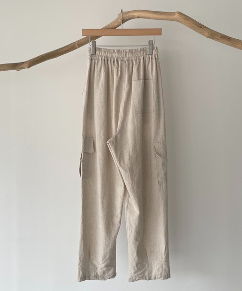 CANAL JEAN（キャナルジーン）の「choice_cnl(チョイス) リネンバルーンカーゴパンツ（カーゴパンツ・レディース・カーキ/オートミール・ONE SIZE）」の8枚目の写真