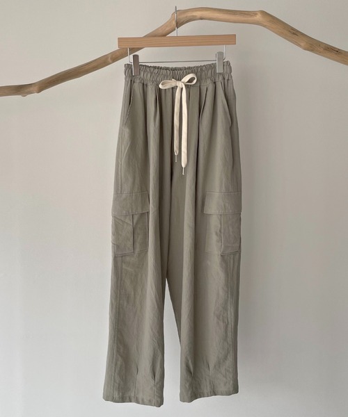 CANAL JEAN（キャナルジーン）の「choice_cnl(チョイス) リネンバルーンカーゴパンツ（カーゴパンツ・レディース・カーキ/オートミール・ONE SIZE）」の12枚目の写真