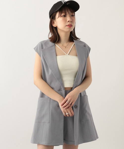 Heather（ヘザー）の「ホルターネックカップ付きリブキャミ