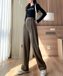 ベルクロハイウエストワイドパンツ