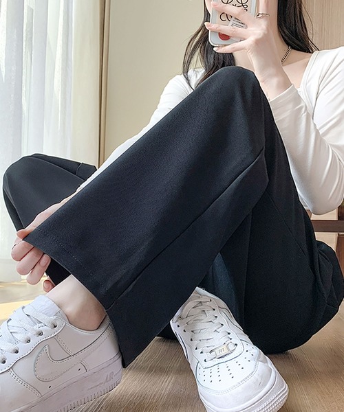 Primazel(プリマゼル)の「ベルクロハイウエストワイドパンツ(その他パンツ・レディース・ブラック/モカ・M)」の9枚目の写真
