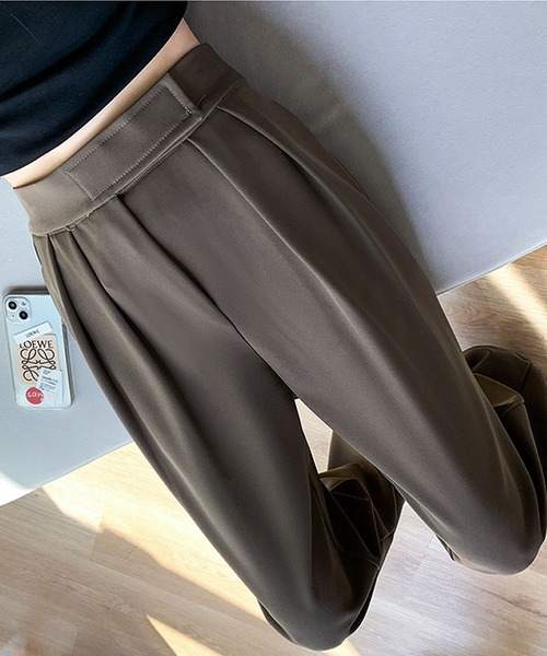 Primazel(プリマゼル)の「ベルクロハイウエストワイドパンツ(その他パンツ・レディース・ブラック/モカ・M)」の14枚目の写真