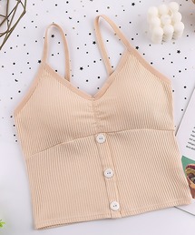 SETUP7 | 【MAISON BREEZE】「1枚で着られる！」カップ付きボタンニットキャミソール SCCH164(キャミソール)