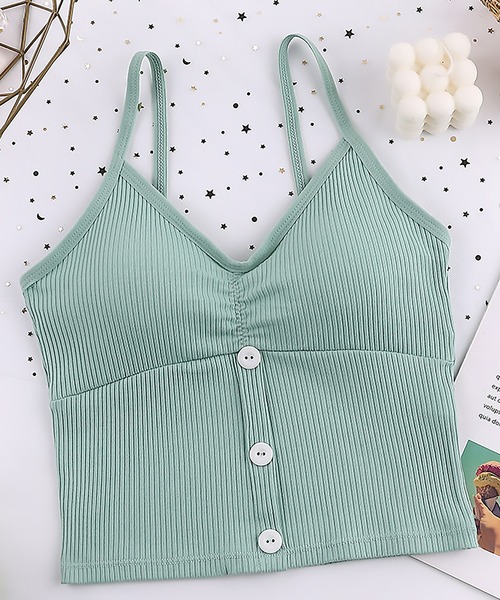 SETUP7（セットアップセブン）の「【SETUP7】「1枚で着られる！」カップ付きボタンニットキャミソール SCCH164（キャミソール・レディース・ホワイト/ブラック/ベージュ/グレー/ピンク/グリーン/ダークグレー・FREE）」の6枚目の写真