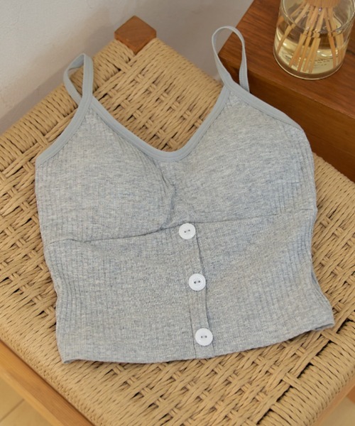 SETUP7（セットアップセブン）の「【SETUP7】「1枚で着られる！」カップ付きボタンニットキャミソール SCCH164（キャミソール・レディース・ホワイト/ブラック/ベージュ/グレー/ピンク/グリーン/ダークグレー・FREE）」の10枚目の写真