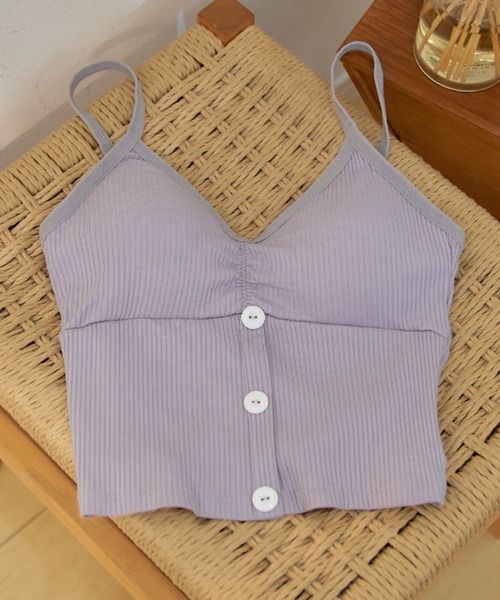 SETUP7（セットアップセブン）の「【SETUP7】「1枚で着られる！」カップ付きボタンニットキャミソール SCCH164（キャミソール・レディース・ホワイト/ブラック/ベージュ/グレー/ピンク/グリーン/ダークグレー・FREE）」の11枚目の写真