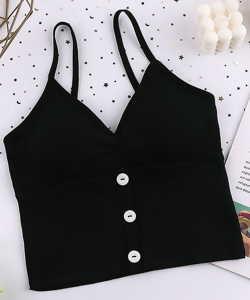 SETUP7（セットアップセブン）の「【SETUP7】「1枚で着られる！」カップ付きボタンニットキャミソール SCCH164（キャミソール・レディース・ホワイト/ブラック/ベージュ/グレー/ピンク/グリーン/ダークグレー・FREE）」の8枚目の写真