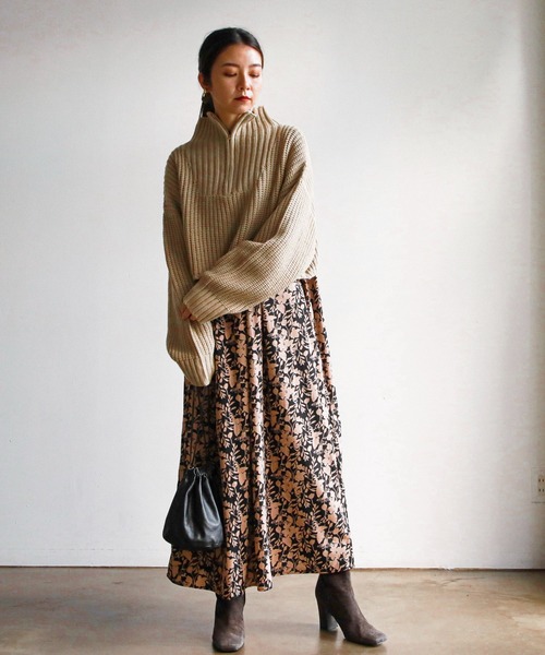 feepur（フェピュール）の「スタンドカラークラシカルフラワーワンピース（ワンピース・レディース・オフホワイト/ブラック/ブラウン・MEDIUM）」の21枚目の写真